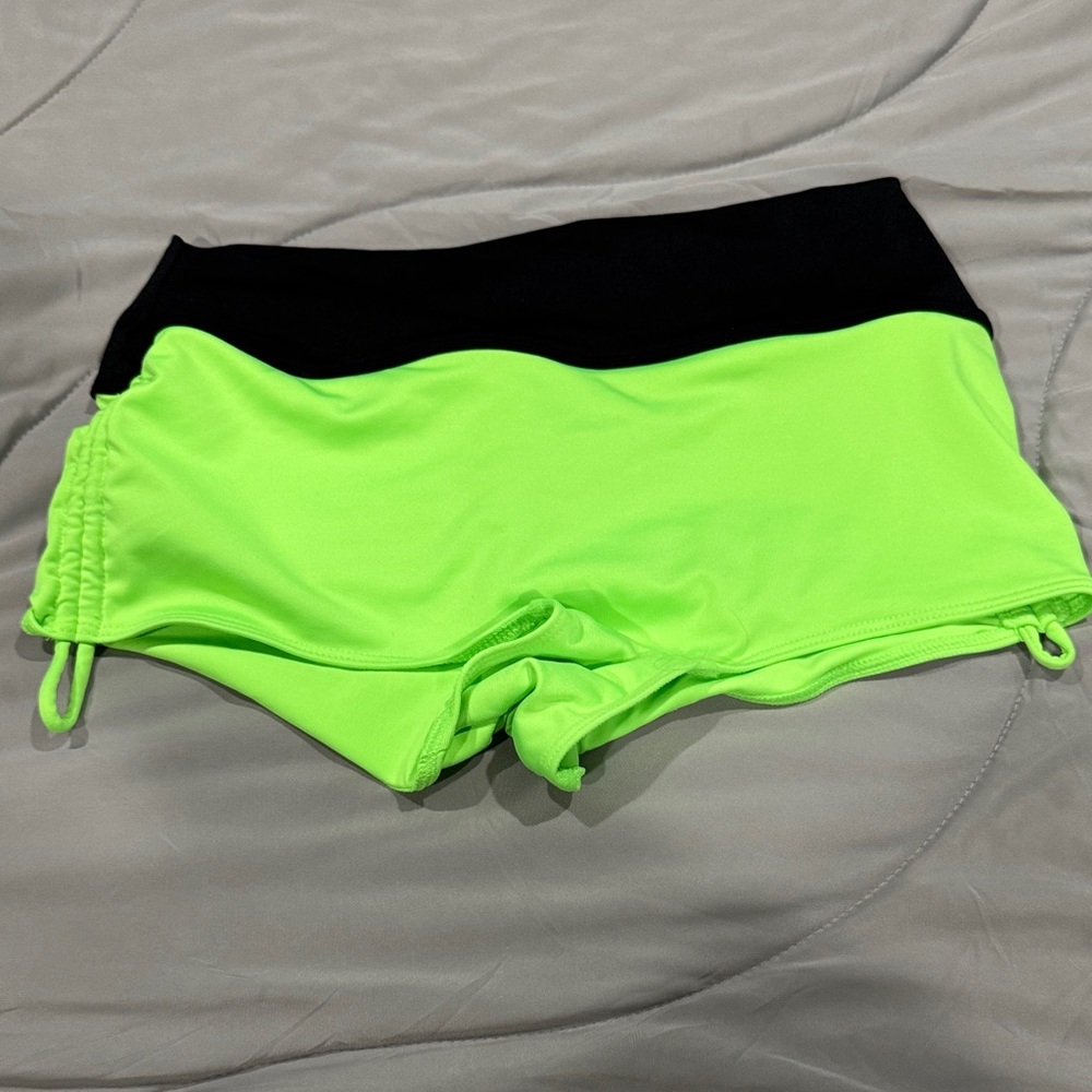 Victoria's Secret Neon Green and Black Swim Shorts